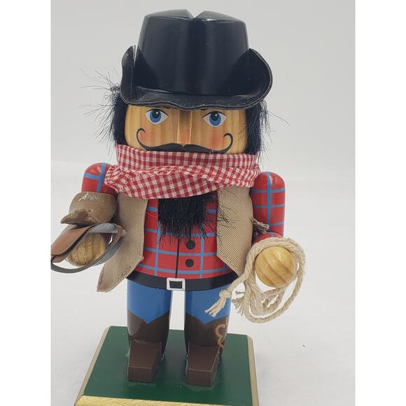 Nutcracker Cowboy Rancher Western Cowboy Hat Lasso Rope Trimmery Size 7" Tall - Picture 4 of 12